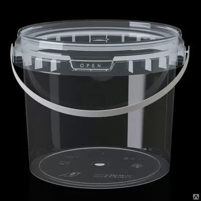 Ведро пластиковое с крышкой 1 л